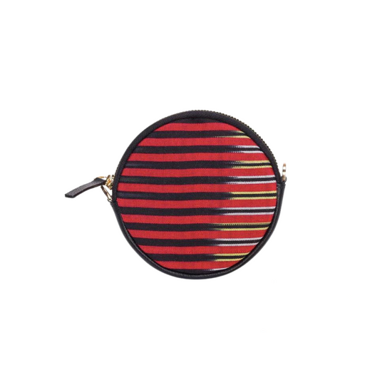 Black Leather Round Wallet