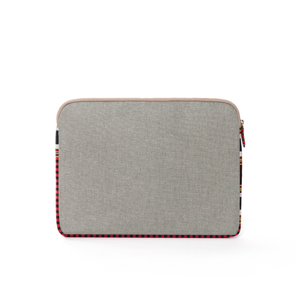 Zipped Gray Canvas Laptop Case for 13" 14"