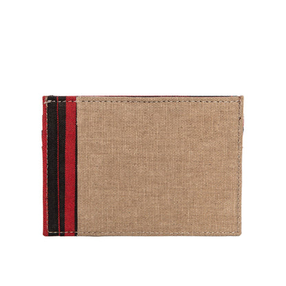 Cream Leather Canvas Cardholder