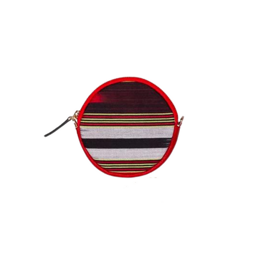 Red Leather Round Wallet