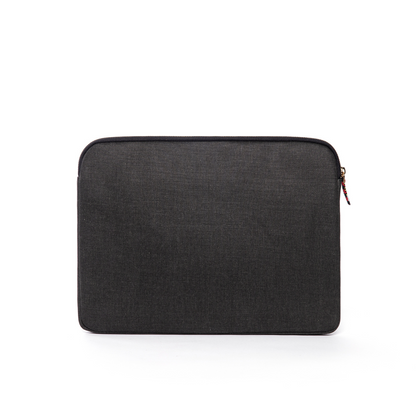 Zipped Black Canvas Laptop Case for 13" 14"