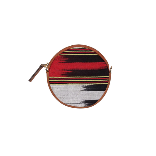 Brown Leather Round Wallet