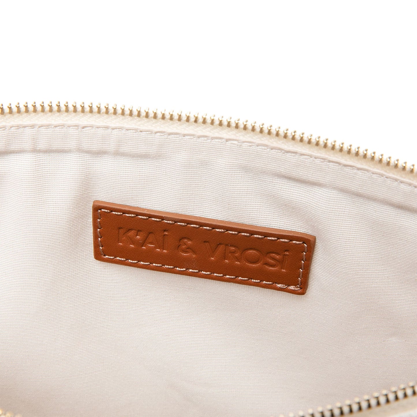 Apollon - Tobacco Calfskin & Handloomed Fabric Clutch